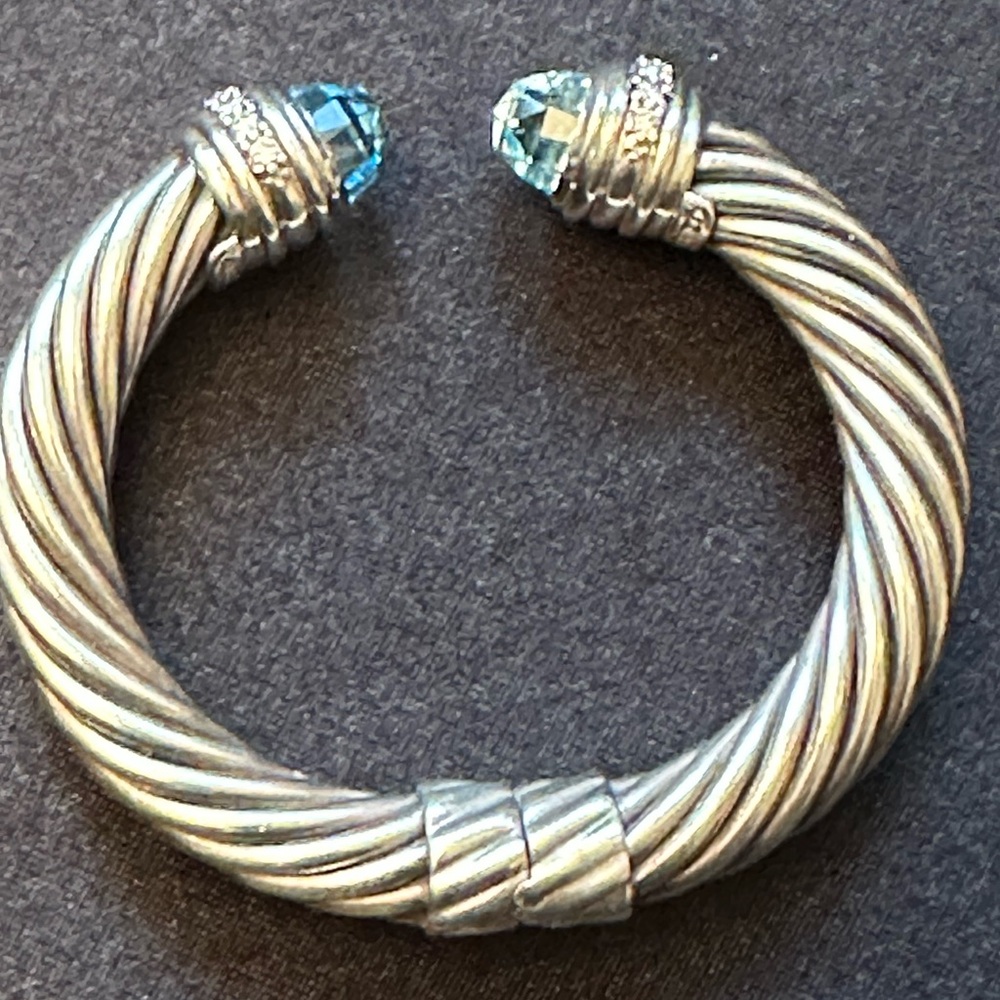 Silver and Blue Gemstone Women's Bracelet